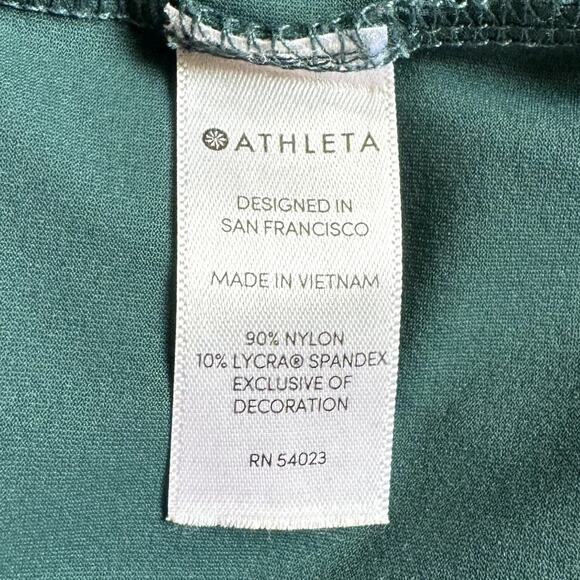 Women's Athleta Green Split Back Long Sleeve Activewear Nylon Blend Athleisure S - Picture 8 of 10